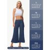 imageWomens Wide Leg Cropped Pants with Zipper Pockets Yoga Casual Travel Work Lightweight Quick Dry PantsNavy Blue