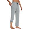 imageWomens Cotton Yoga Sweatpants  Athletic Casual Lounge Open Bottom Straight Leg Loose Sweat Pants with Zip PocketsGrey